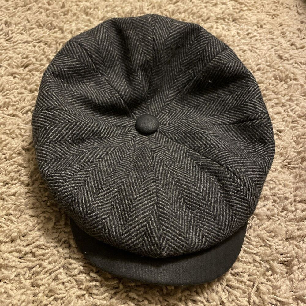 DOBBS NEWSBOY GOLF Medium GATZBY CAP Wool Polyester‎ Black/gray